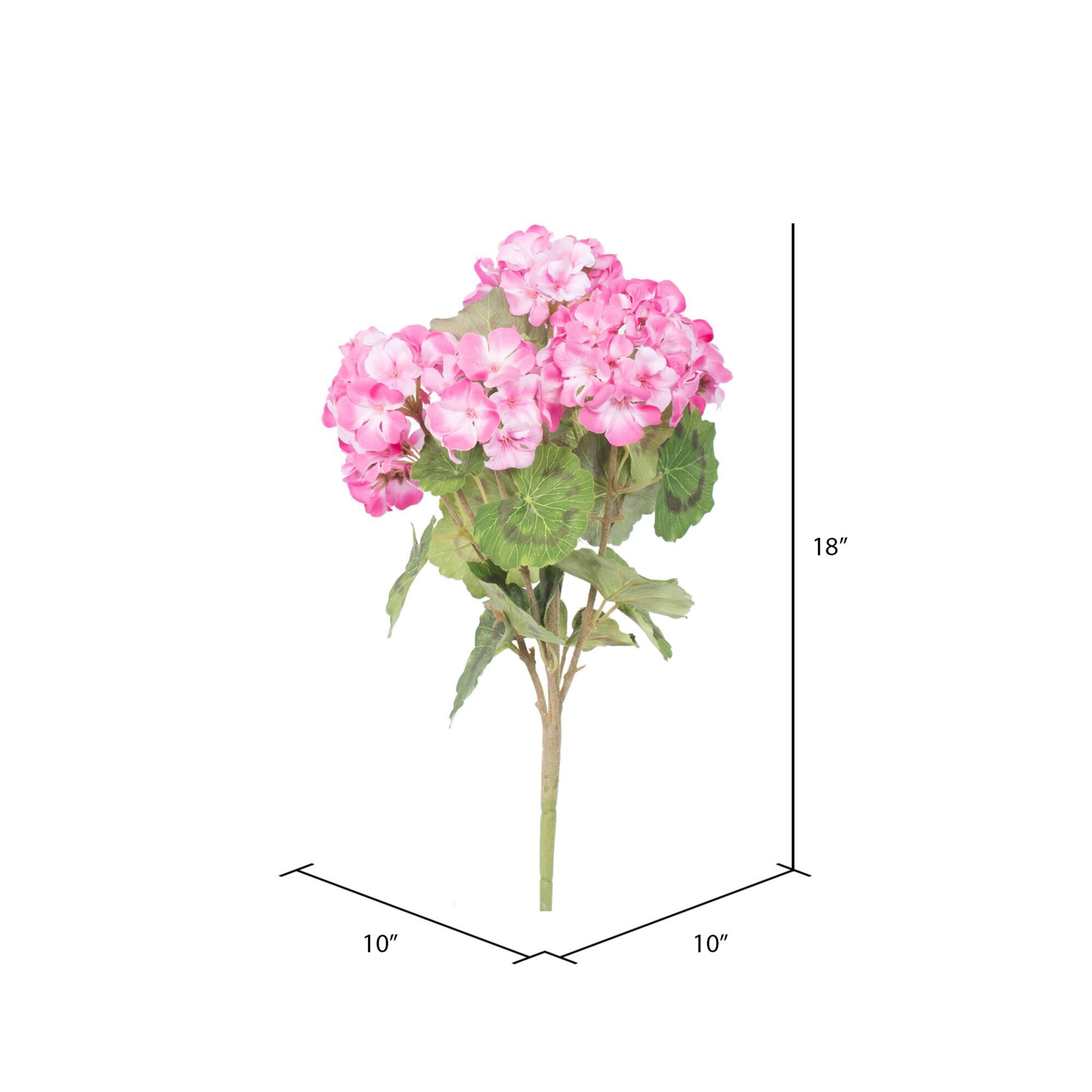 18" Artificial Light Pink Geranium Bush, 4ct.